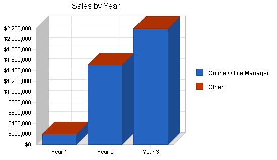 Online services business plan, strategy and implementation summary chart image