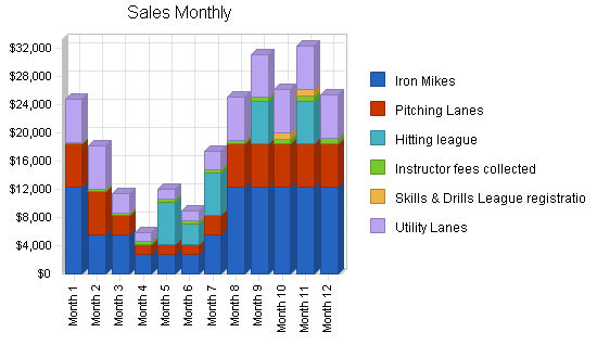 Baseball batting cages business plan, strategy and implementation summary chart image