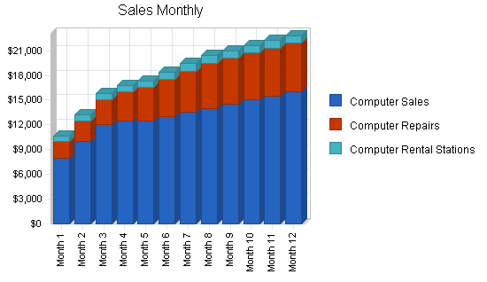 Computer software retailer business plan, strategy and implementation summary chart image