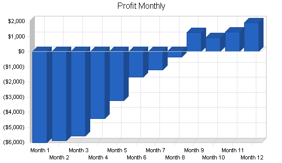 Sports equipment rental business plan, financial plan chart image