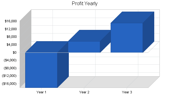 Music recording producer business plan, financial plan chart image