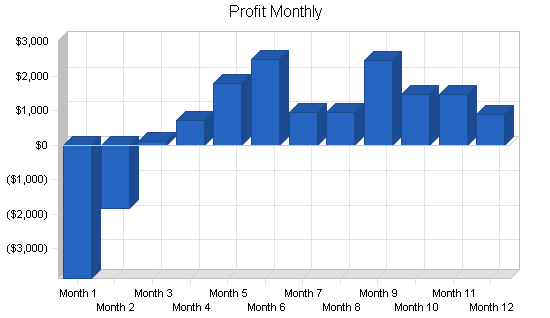 Electronics repair business plan, financial plan chart image