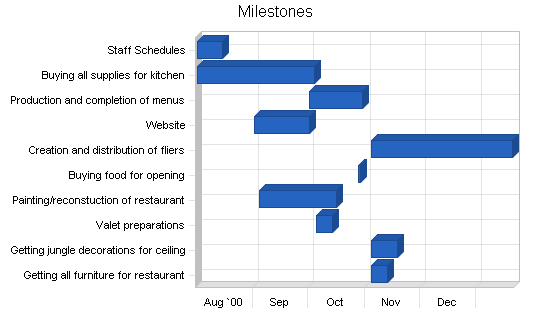 Mediterranean restaurant business plan, strategy and implementation summary chart image