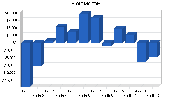 Home accessories and gifts business plan, financial plan chart image