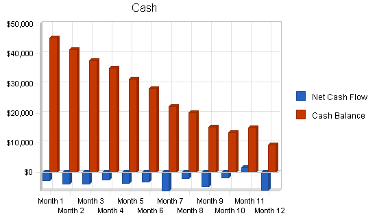 Inline hockey service business plan, financial plan chart image
