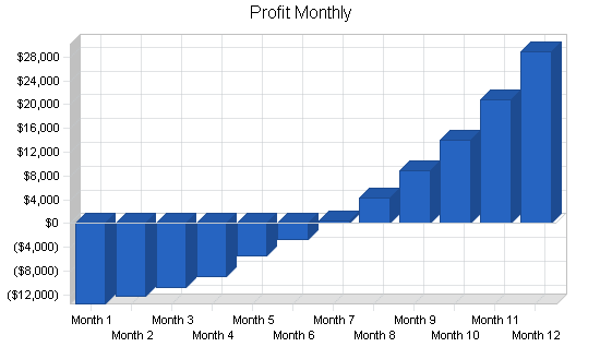 Hookah bar business plan, financial plan chart image