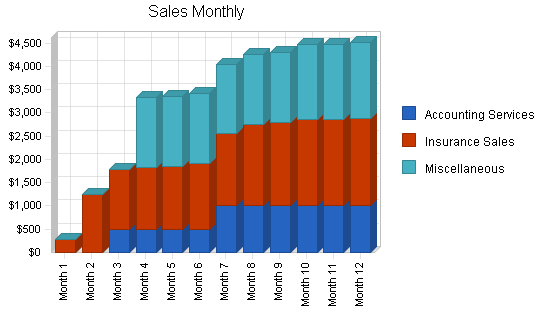 Insurance agency business plan, strategy and implementation summary chart image