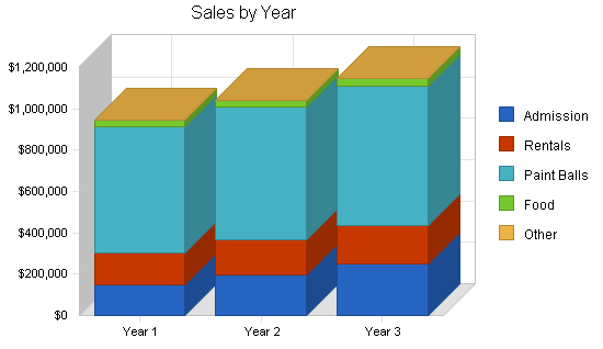 Paintball facility business plan, strategy and implementation summary chart image