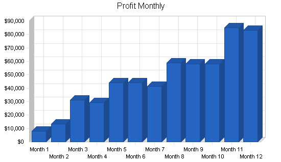 Vending services business plan, financial plan chart image