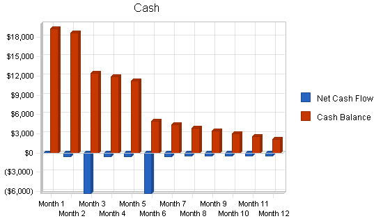 Music recording producer business plan, financial plan chart image