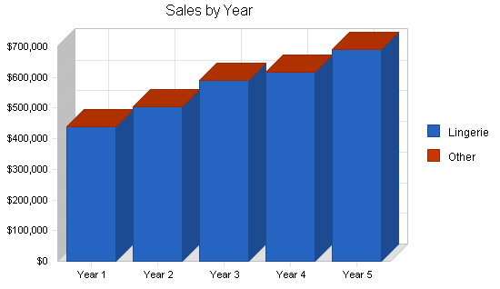 Lingerie shop business plan, strategy and implementation summary chart image