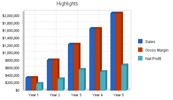 Outsourced computer support business plan, executive summary chart image