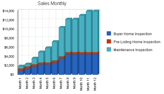 Home real estate inspection business plan, strategy and implementation summary chart image