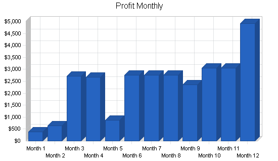 Art school gallery business plan, financial plan chart image