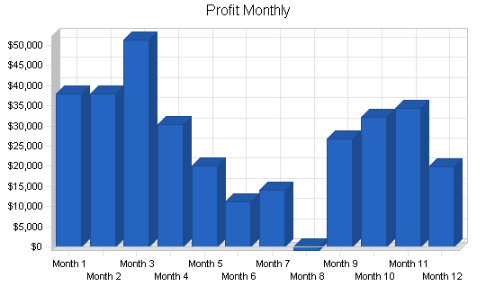 Bowling entertainment center business plan, financial plan chart image