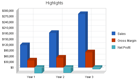 Packaging and shipping business plan, executive summary chart image