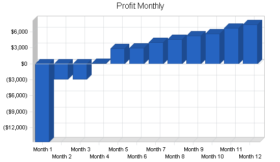 Cleaning products business plan, financial plan chart image