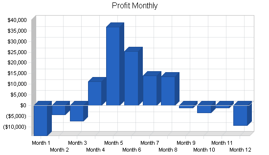 Sporting goods retail store business plan, financial plan chart image