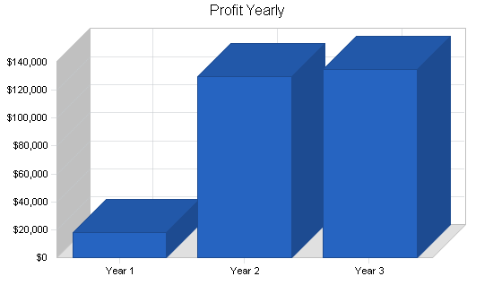 Surf clothing and sportswear business plan, financial plan chart image