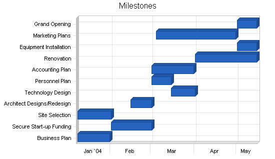 Pizzeria business plan, strategy and implementation summary chart image