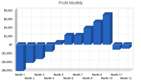 Kids clothing store business plan, financial plan chart image