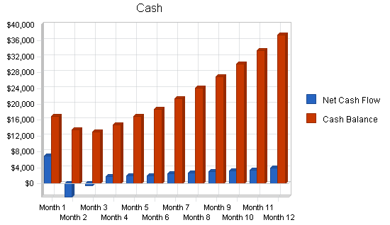 Gymnastics instruction business plan, financial plan chart image