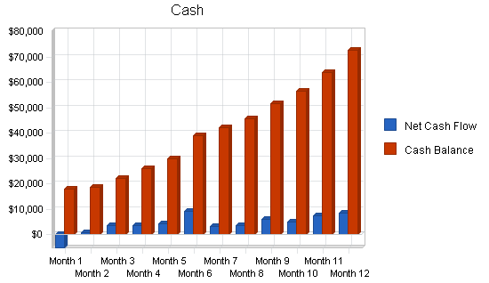 Rock climbing gym business plan, financial plan chart image