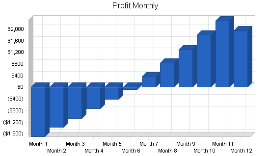 Tattoo parlor business plan, financial plan chart image