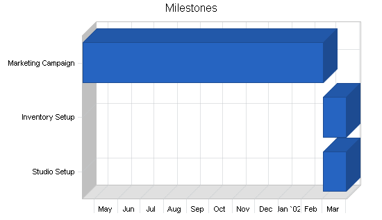 Pottery studio business plan, strategy and implementation summary chart image