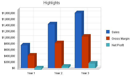 Tourism website services business plan, executive summary chart image