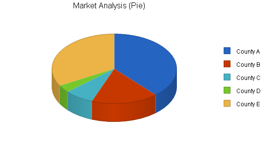 Management consulting business plan, market analysis summary chart image