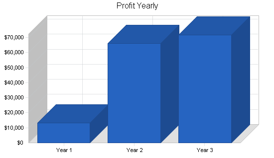 Golf club manufacturer business plan, financial plan chart image