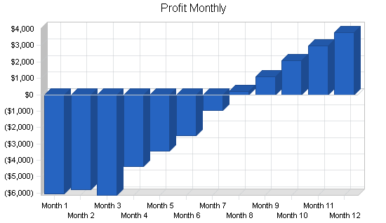 Commercial catalog sales business plan, financial plan chart image