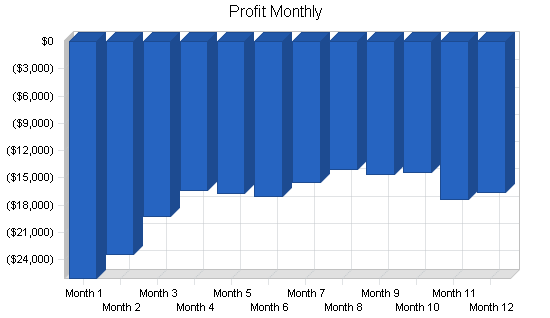 Spa health club business plan, financial plan chart image