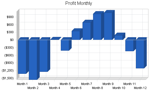 Magazine journalist business plan, financial plan chart image