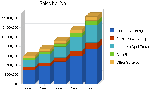 Carpet and upholstery cleaning services, strategy and implementation summary chart image