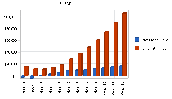 Self-storage business plan, financial plan chart image