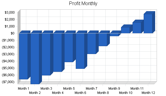 Bridal gown shop business plan, financial plan chart image