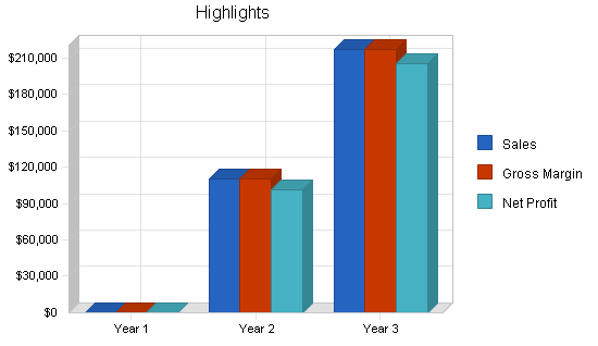 Regional airline business plan, executive summary chart image