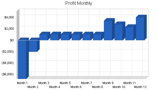 Health spa business plan, financial plan chart image