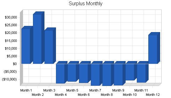 Nonprofit food bank business plan, financial plan chart image