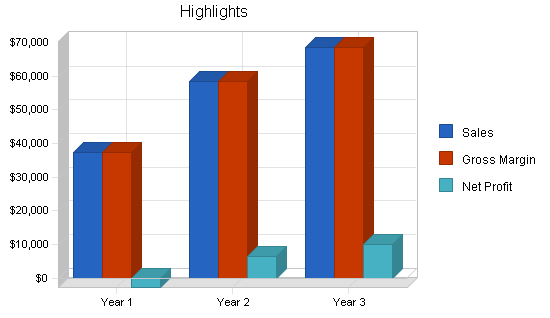 Magazine journalist business plan, executive summary chart image