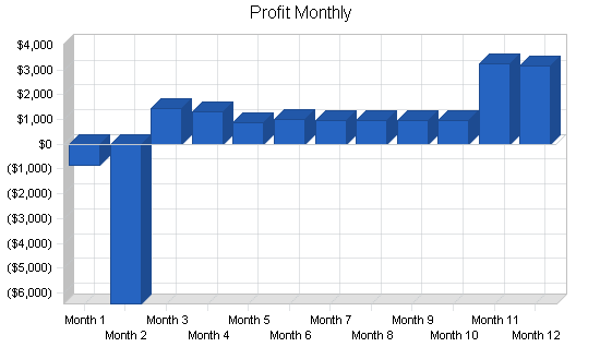 Florist business plan, financial plan chart image