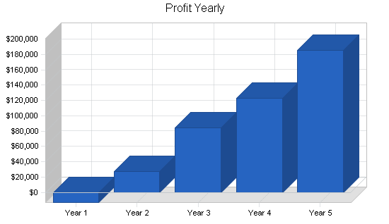 Manufacturing - custom parts business plan, financial plan chart image