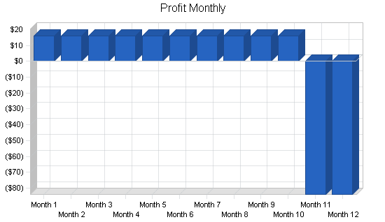 Aquarium services business plan, financial plan chart image