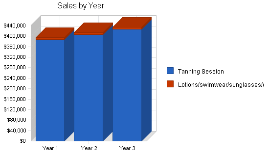 Tanning salon business plan, strategy and implementation summary chart image