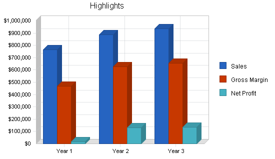 Surf clothing and sportswear business plan, executive summary chart image