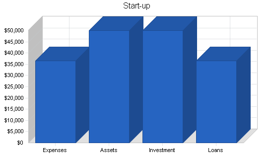 Gymnastics instruction business plan, company summary chart image