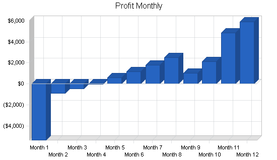 Golf club manufacturer business plan, financial plan chart image