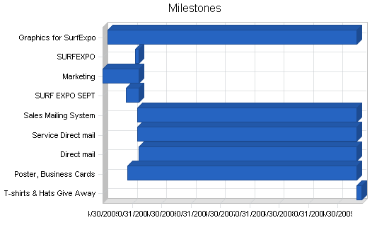 Surf clothing and sportswear business plan, strategy and implementation summary chart image